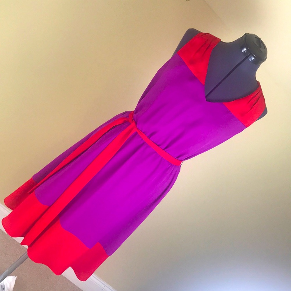 Ann Taylor Loft red/purple dress. Size 10